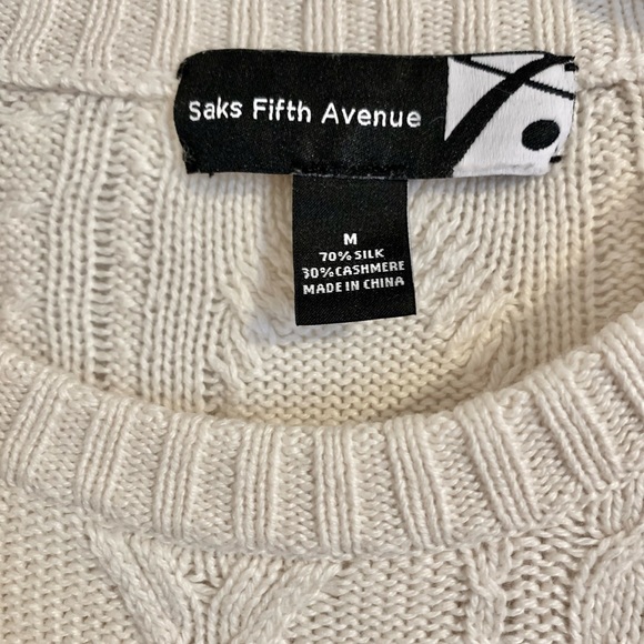 Ivory sweater size L by Saks Fifth Avenue. - Picture 2 of 5